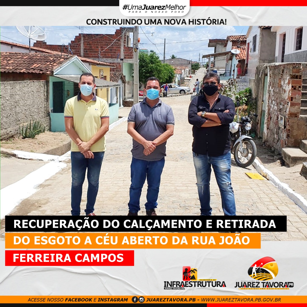 Prefeitura de Juarez Távora realiza intervenções na infraestrutura da Rua João Ferreira Campos