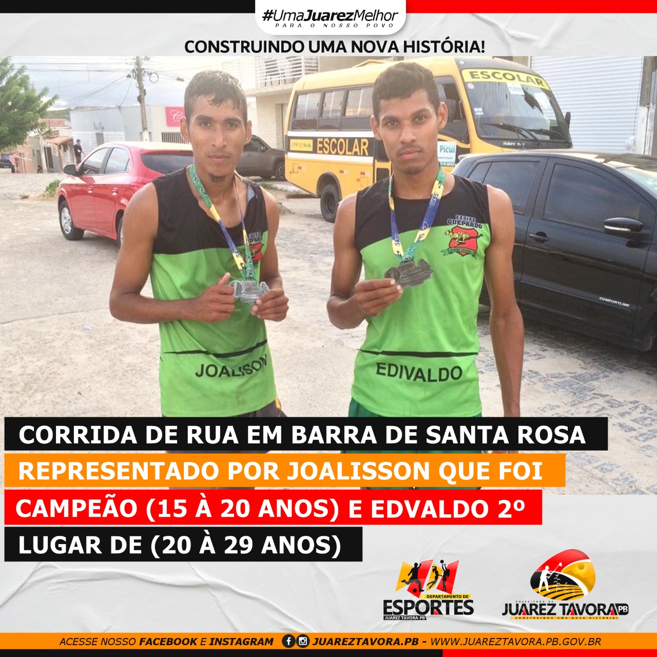 Jovens juarezenses são campeões em Corrida de Rua em Barra de Santa Rosa