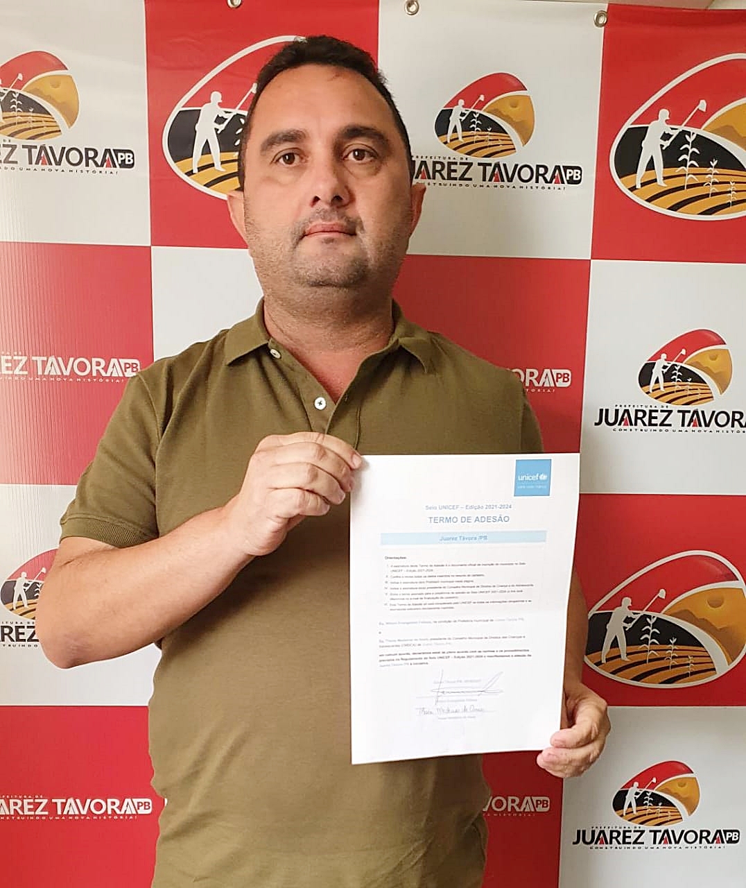 Selo UNICEF: Prefeito de Juarez Távora assina termo de adesão e garante ações para o bem estar de crianças e adolescentes
