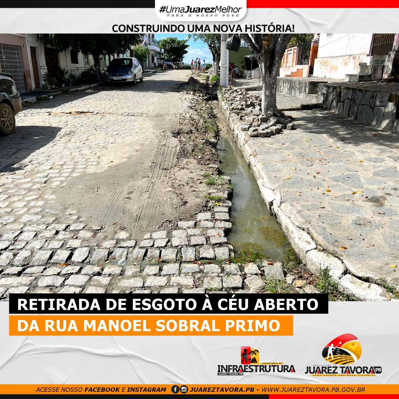 Infraestrutura retira esgoto a céu aberto da rua Manoel Sobral Primo