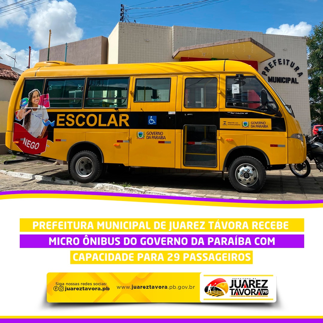 Juarez Távora recebe micro-ônibus do Governo do Estado da Paraíba